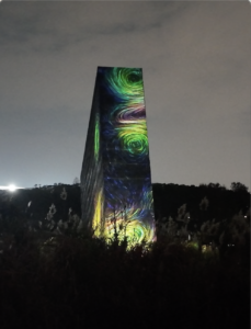 Interactive glowing artworks in the nighttime botanical garden by teamLab in Osaka